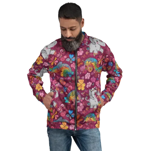 Kaleidoscope Safari on a Bomber Jacket