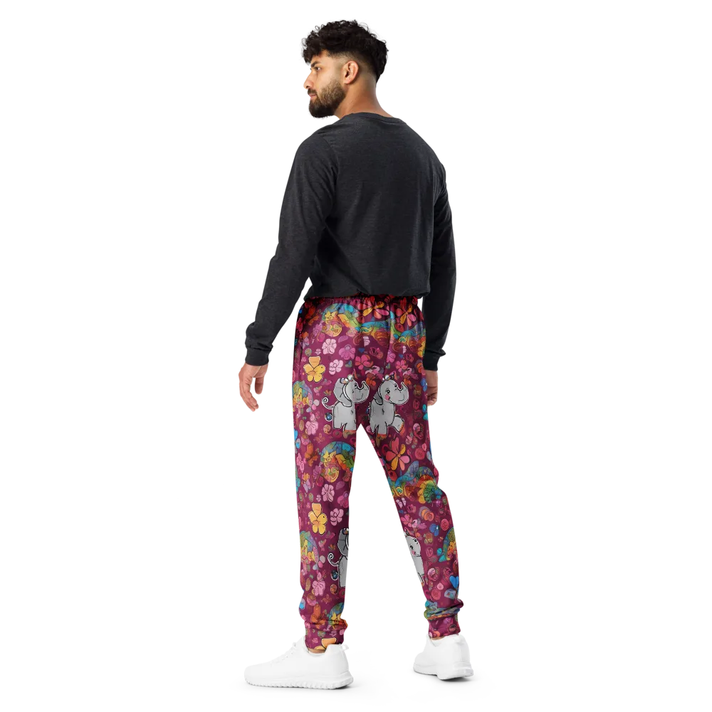 Kaleidoscope Safari on Men's Joggers — Back