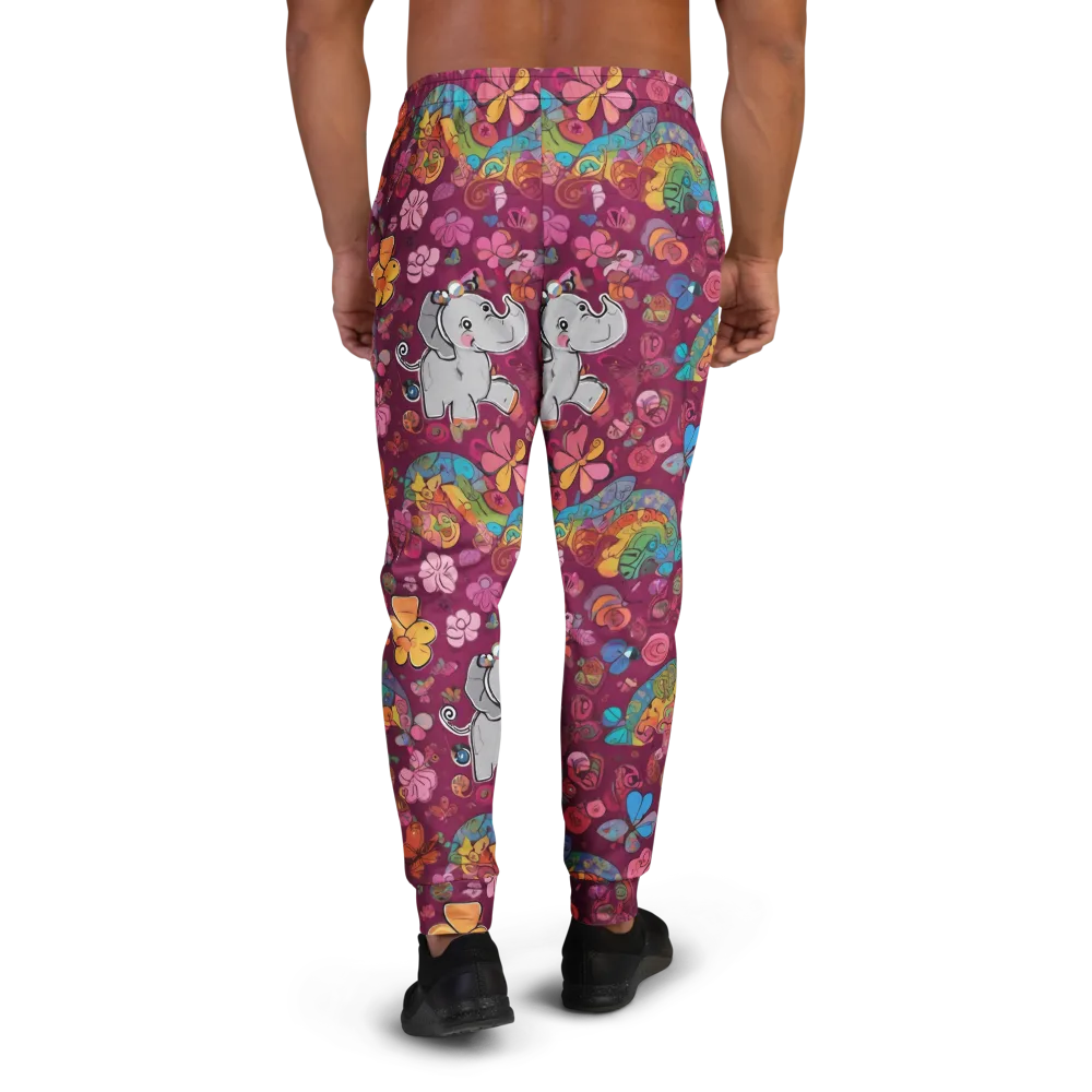 Kaleidoscope Safari on Men's Joggers — Back