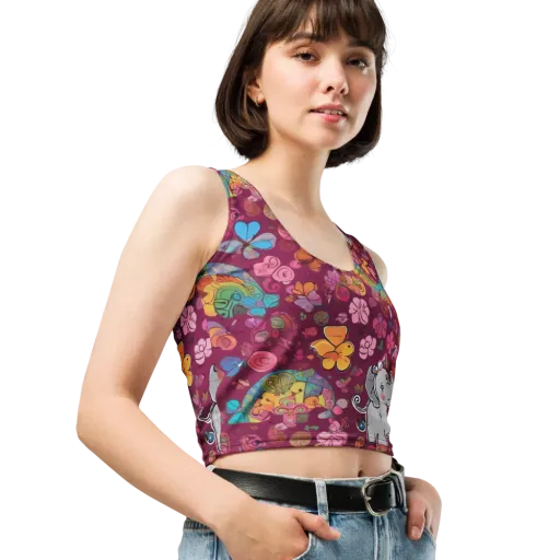 Kaleidoscope Safari on a Crop Top