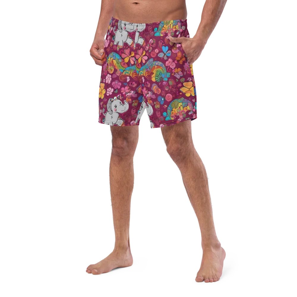 Kaleidoscope Safari on Swim Trunks — Left Front