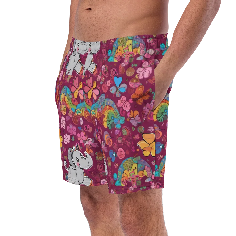 Kaleidoscope Safari on Swim Trunks — Left Front