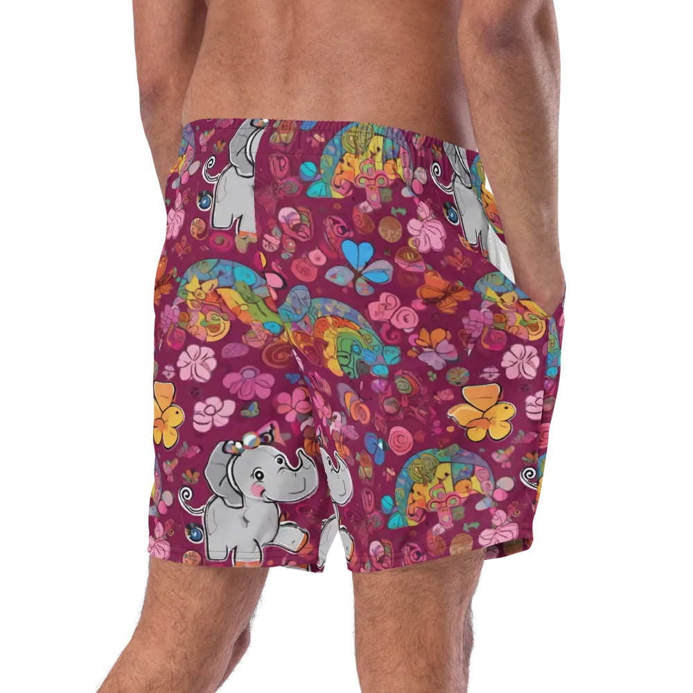 Kaleidoscope Safari on Swim Trunks — Right Back