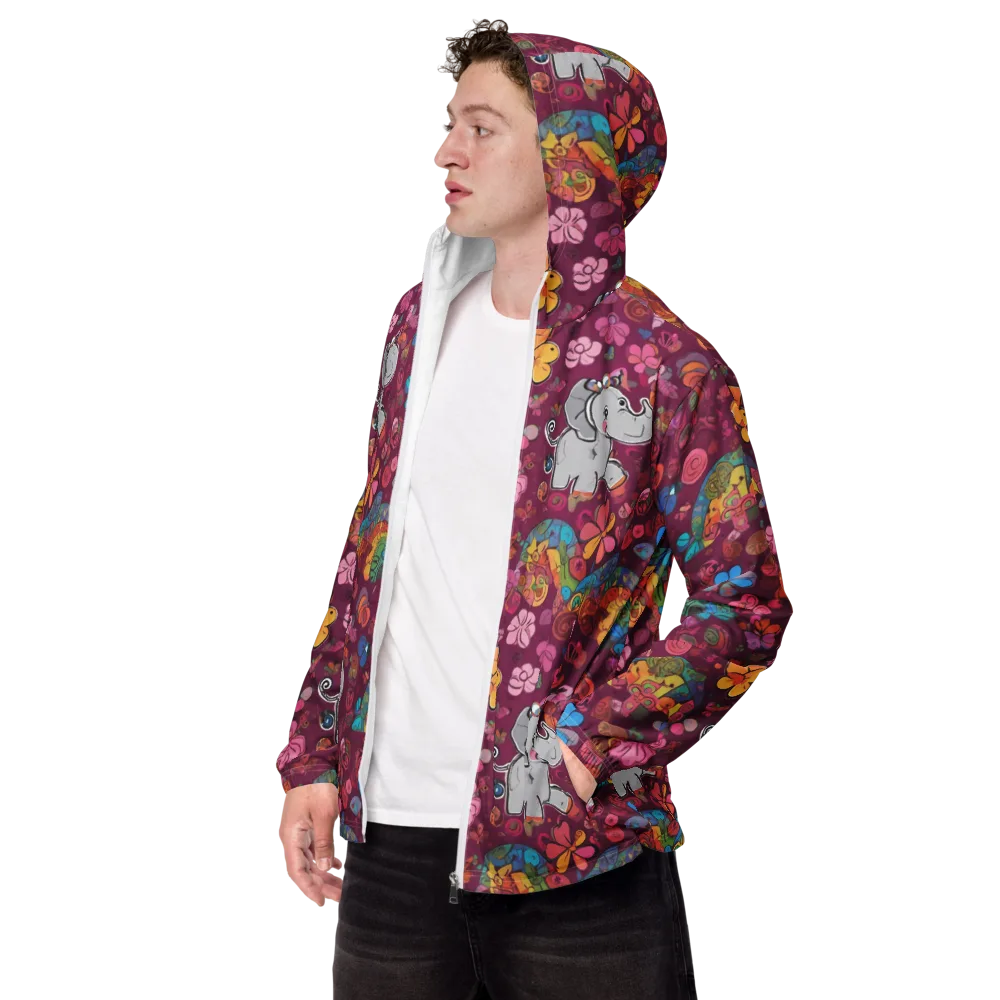Kaleidoscope Safari on Men's Windbreaker — Left Front