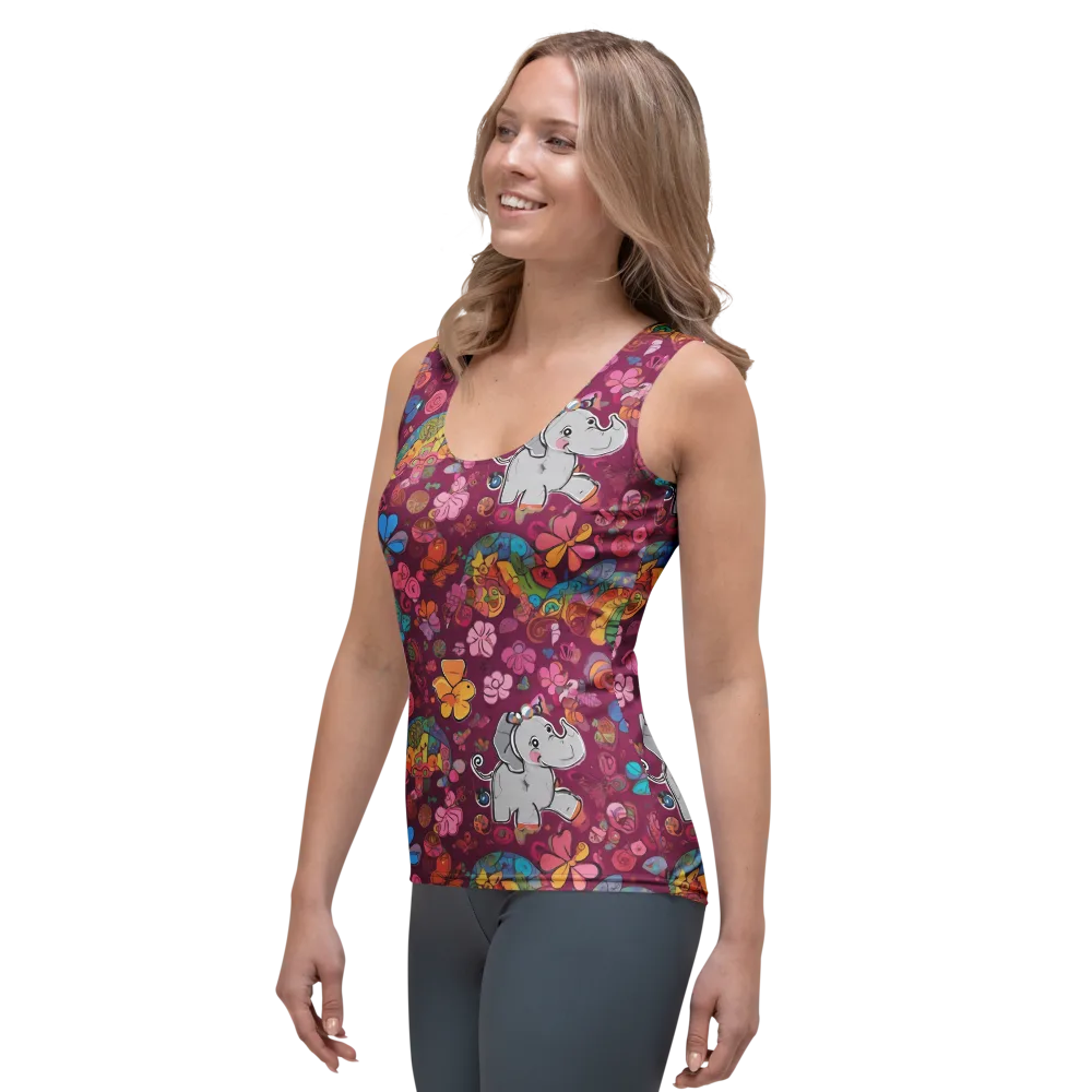 Kaleidoscope Safari on Women's Tank Top — Left Front