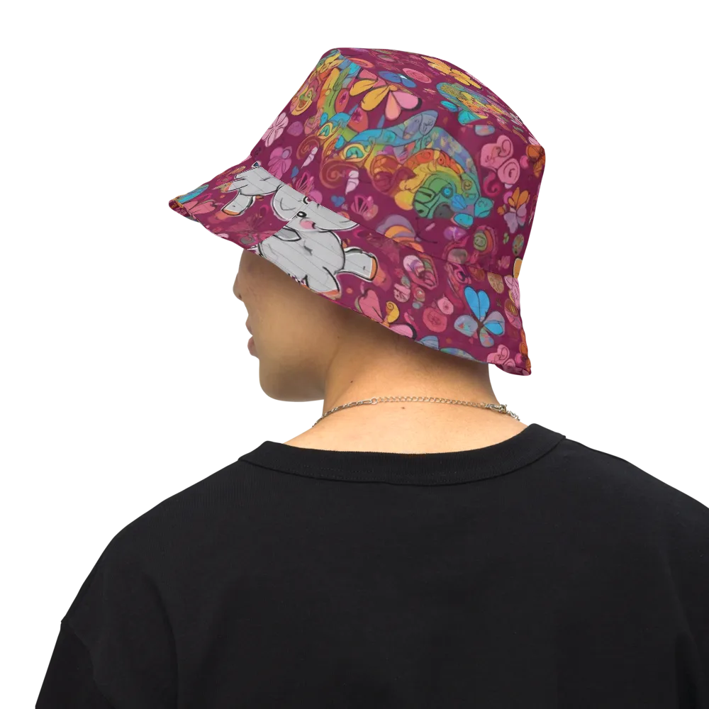 Kaleidoscope Safari on Reversible Bucket Hat — Back Inside