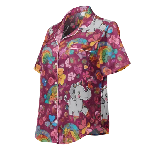 Kaleidoscope Safari on a Women's Short Sleeve Pajama Top