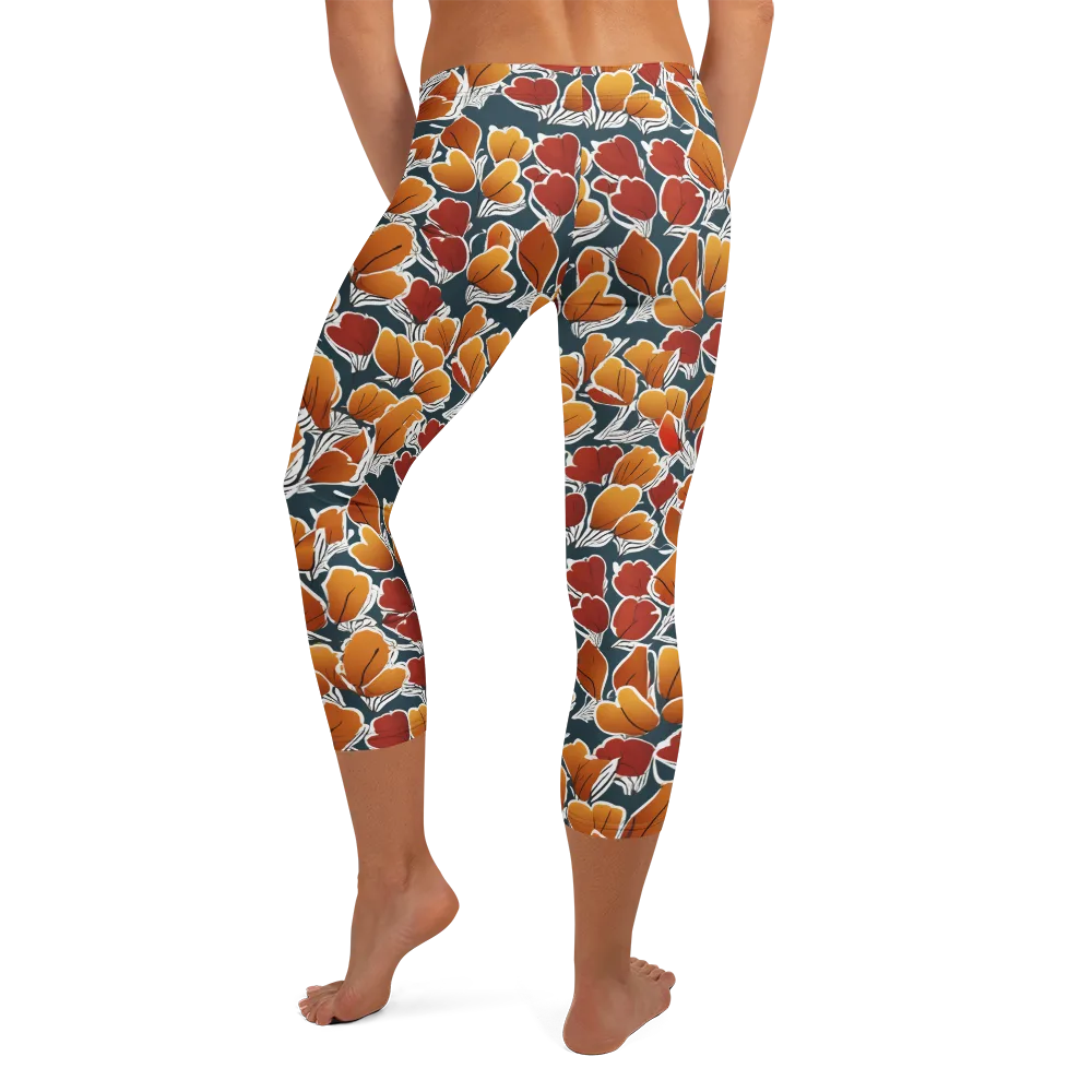 Ink-bloom Heatwave on Capri Leggings — Back