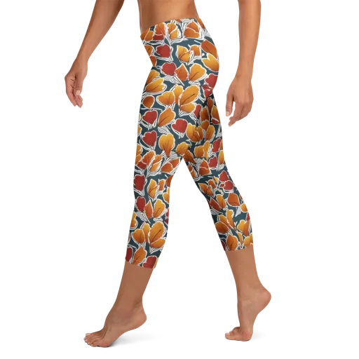 Ink-bloom Heatwave on a Capri Leggings
