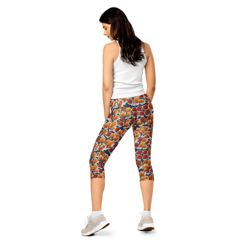 Ink-bloom Heatwave on Capri Leggings — Back