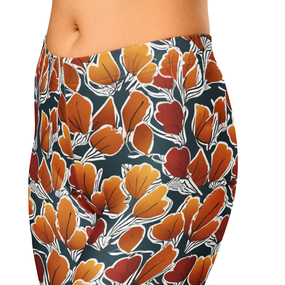 Ink-bloom Heatwave on Capri Leggings — Zoomed-in
