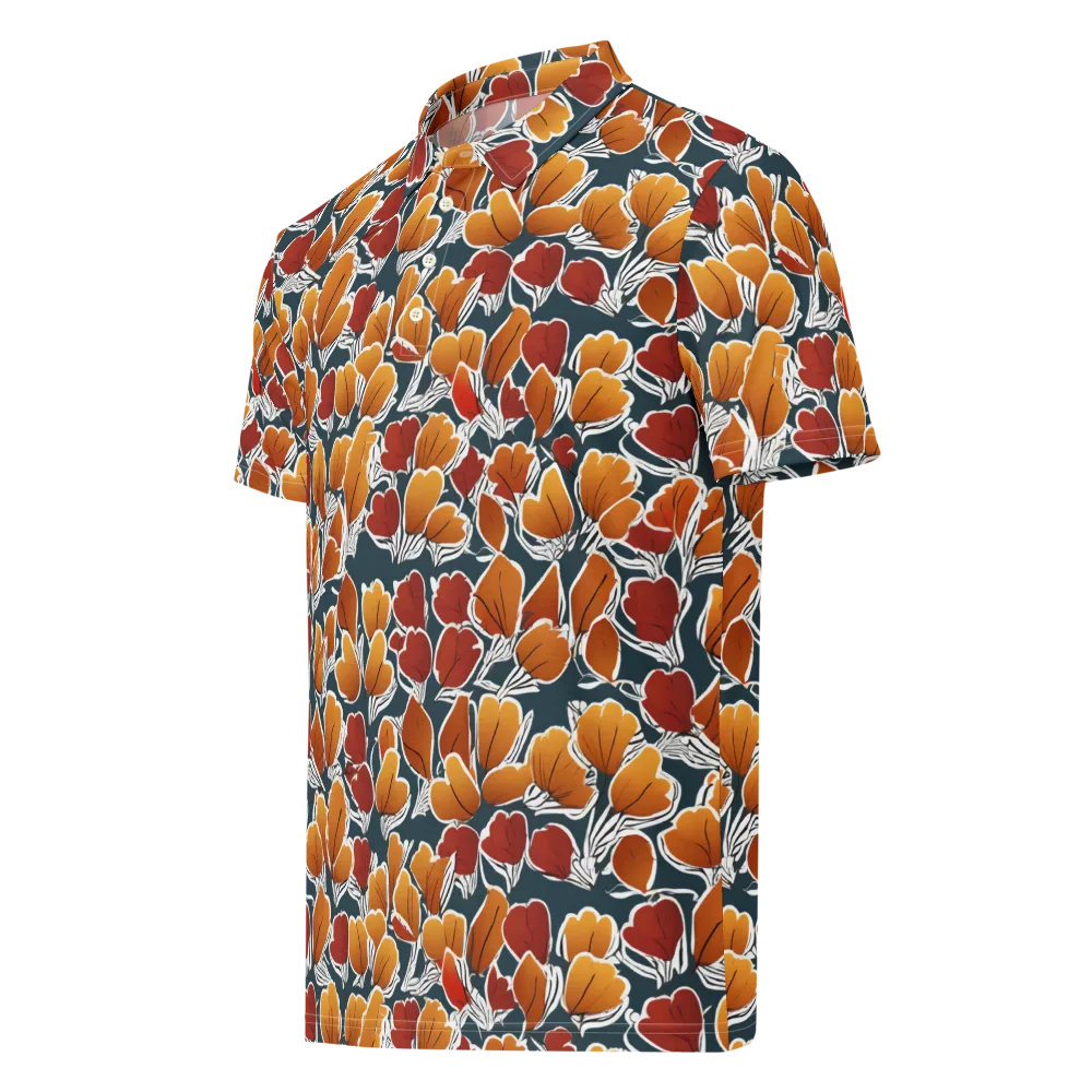 Ink-bloom Heatwave on Men's Slim Fit Polo Shirt — Left Front
