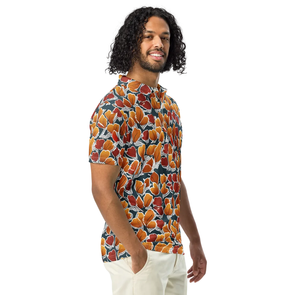 Ink-bloom Heatwave on Men's Slim Fit Polo Shirt — Right Front