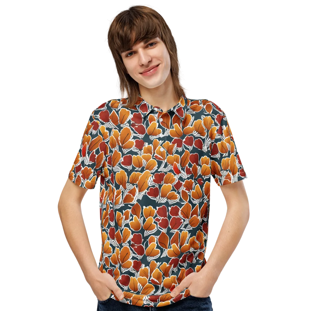 Ink-bloom Heatwave on Men's Slim Fit Polo Shirt — Front