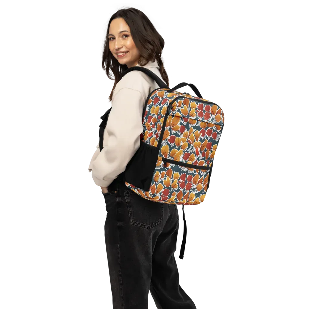 Ink-bloom Heatwave on Utility Backpack — Back