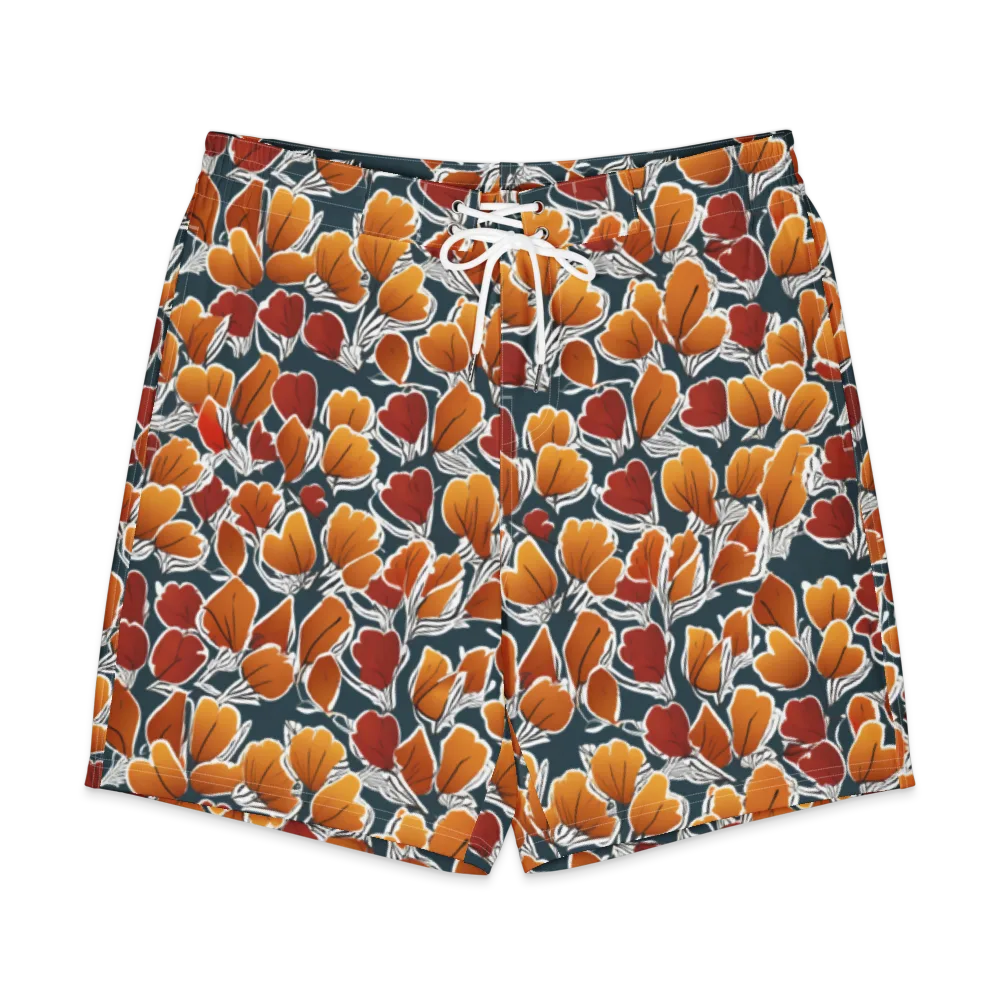 Ink-bloom Heatwave on Men's Board Shorts — Front
