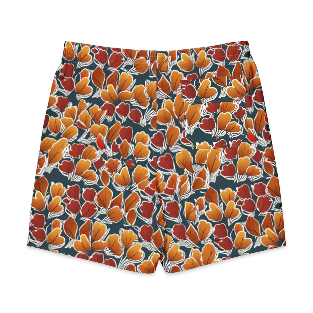 Ink-bloom Heatwave on Men's Board Shorts — Back