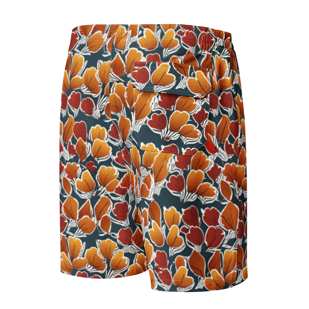 Ink-bloom Heatwave on Men's Board Shorts — Back