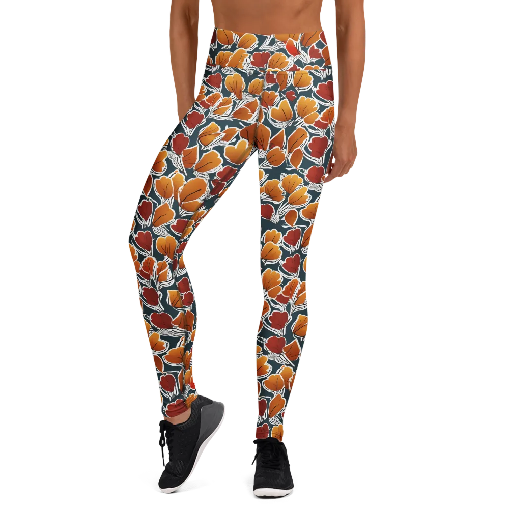 Ink-bloom Heatwave on Yoga Leggings — Front