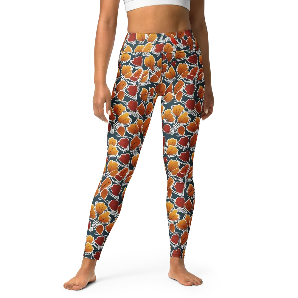 Ink-bloom Heatwave on Yoga Leggings — Front