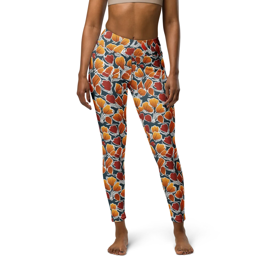 Ink-bloom Heatwave on Yoga Leggings — Front