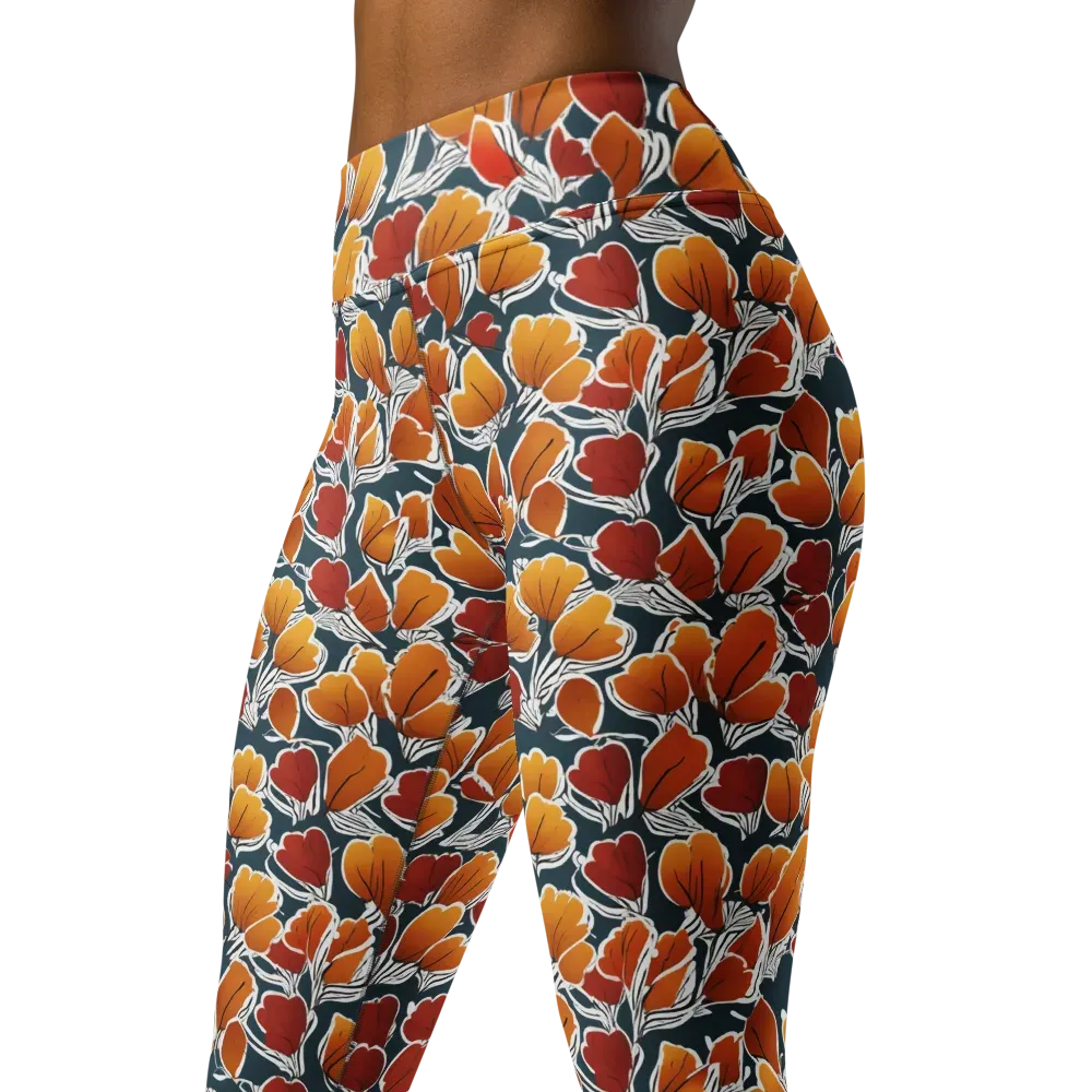 Ink-bloom Heatwave on Yoga Leggings — Left Front