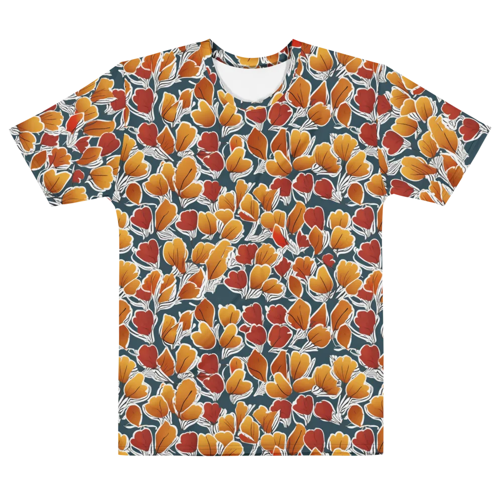 Ink-bloom Heatwave on Men's Cotton Crew Neck T-Shirt — Front