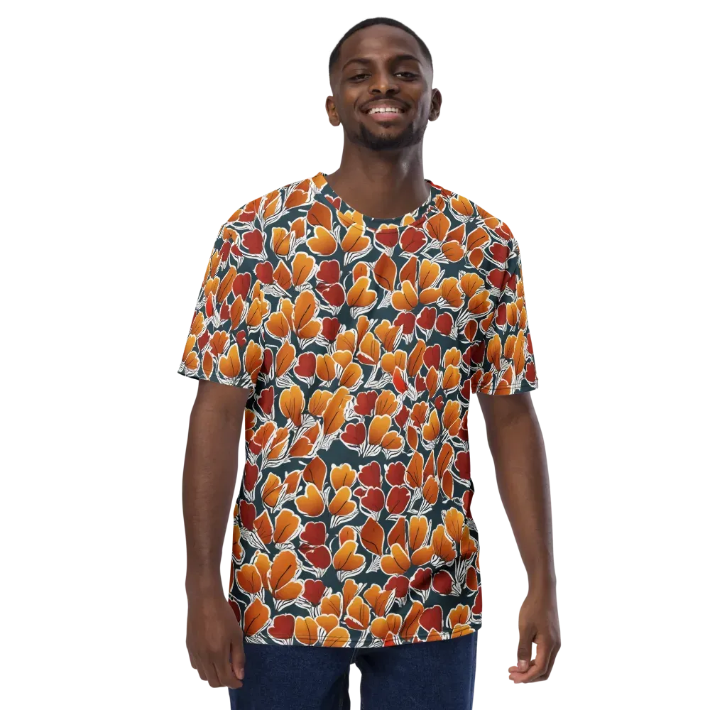 Ink-bloom Heatwave on Men's Crew Neck T-Shirt — Front