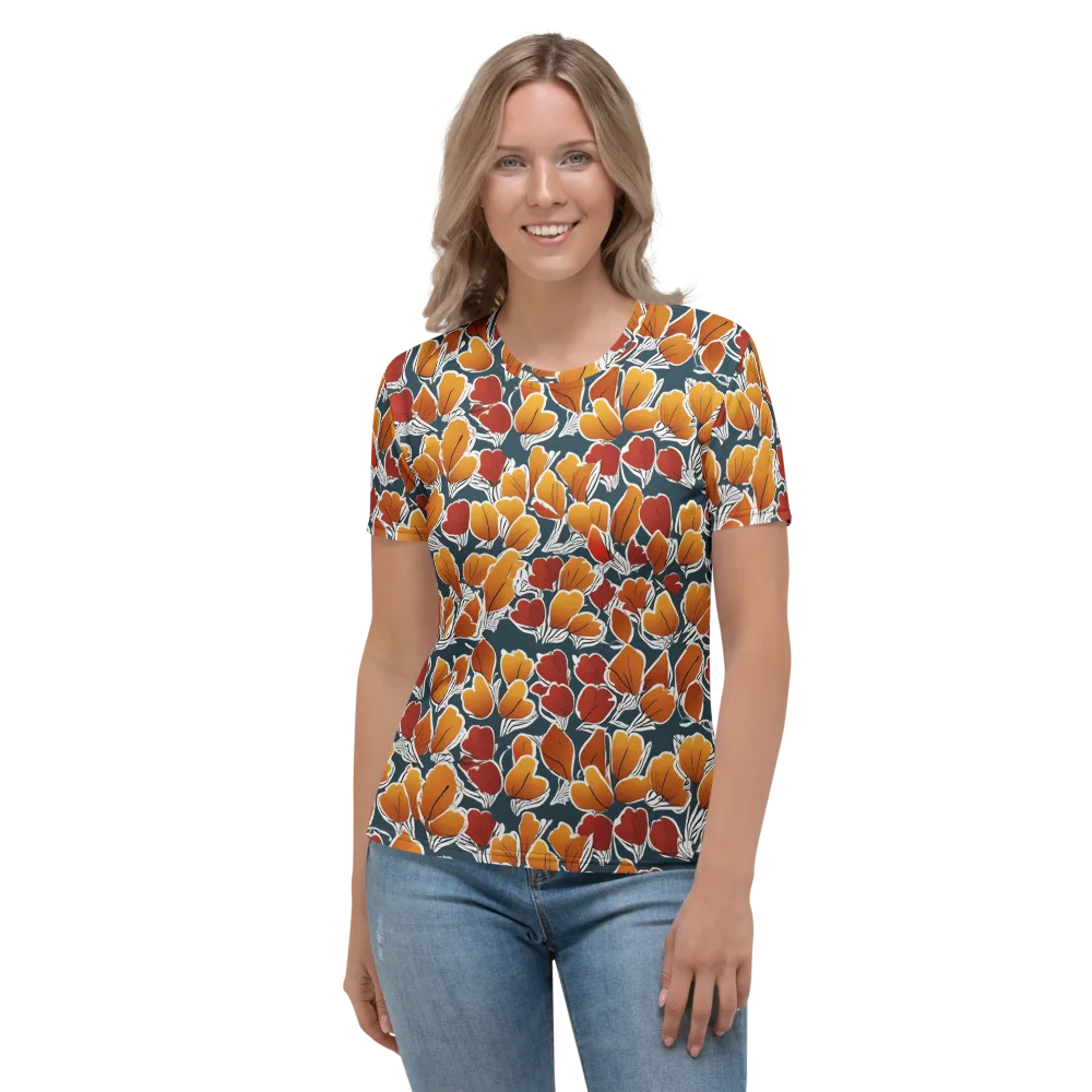 Ink-bloom Heatwave on Women's Crew Neck T-Shirt — Front