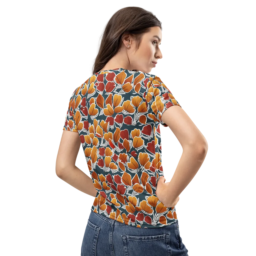 Ink-bloom Heatwave on Women's Crew Neck T-Shirt — Back