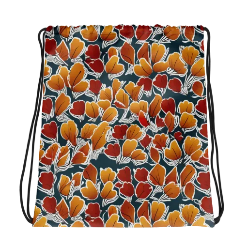 Ink-bloom Heatwave on a Drawstring Bag