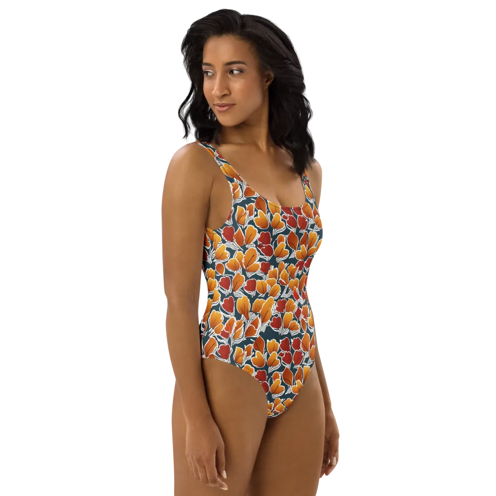 Ink-bloom Heatwave on One-Piece Swimsuit — Right