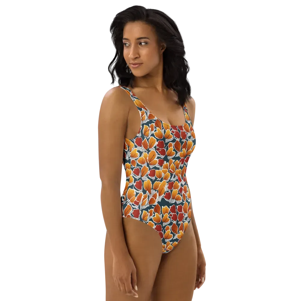 Ink-bloom Heatwave on One-Piece Swimsuit — Right