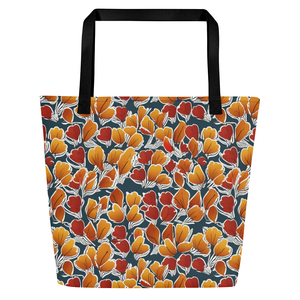 Ink-bloom Heatwave on Large Tote Bag W/ Pocket — Front