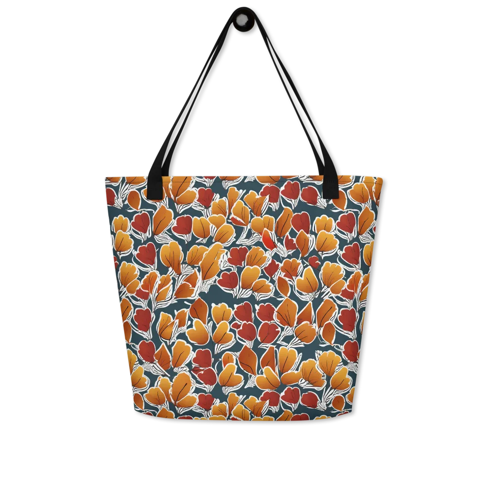 Ink-bloom Heatwave on Large Tote Bag W/ Pocket — Front