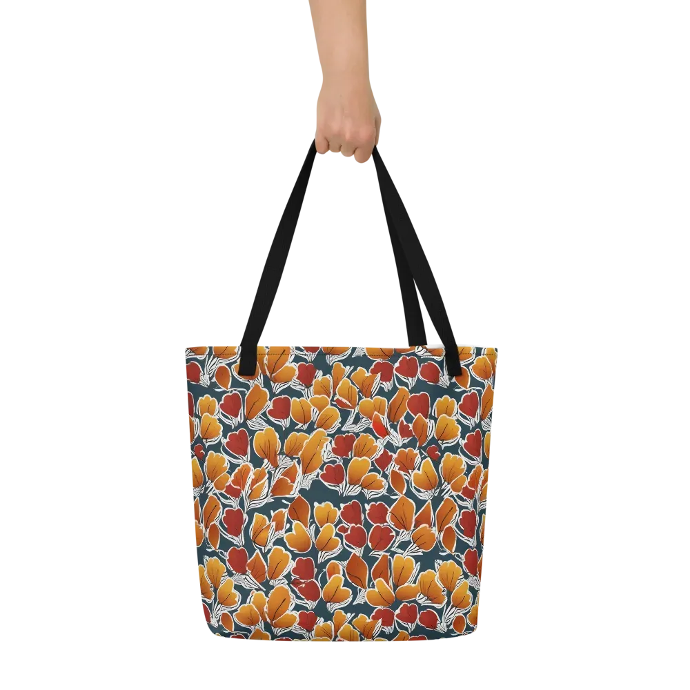 Ink-bloom Heatwave on Large Tote Bag W/ Pocket — Front