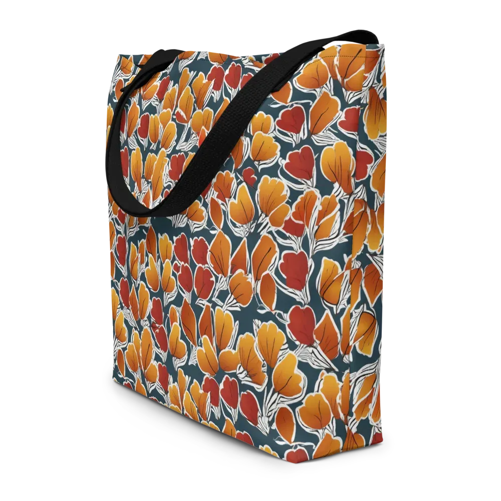 Ink-bloom Heatwave on Large Tote Bag W/ Pocket — Front