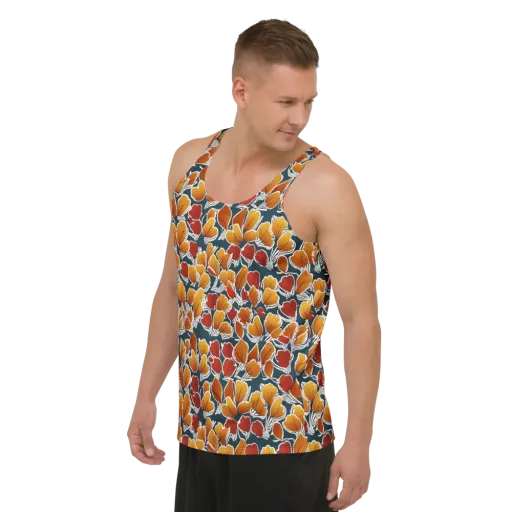 Ink-bloom Heatwave on a Men's Tank Top