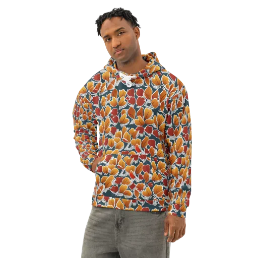 Ink-bloom Heatwave on a Cotton Hoodie