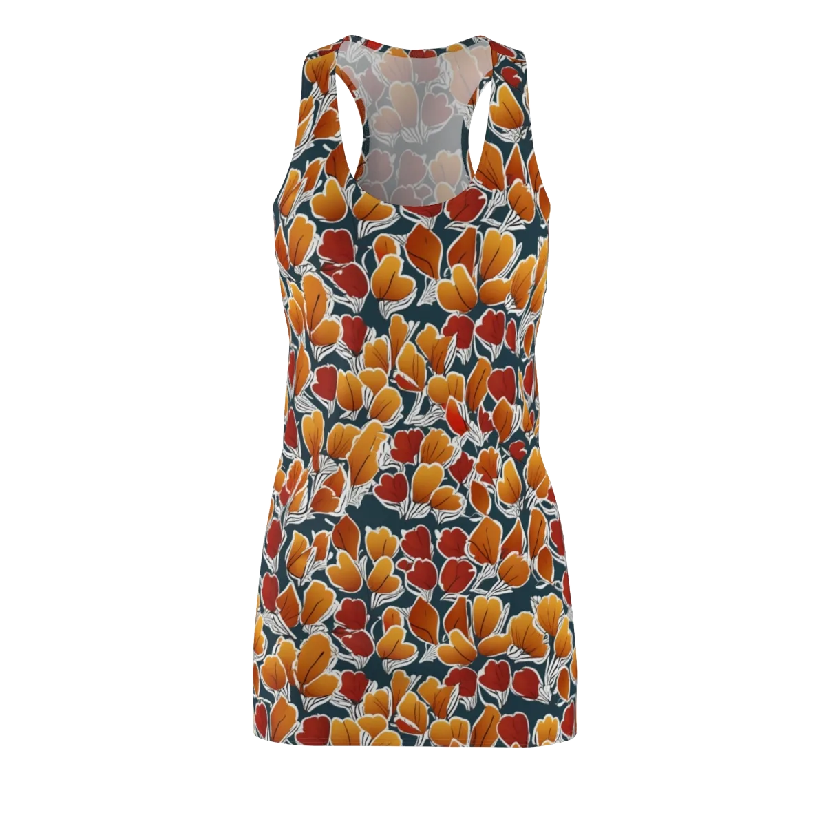 Ink-bloom Heatwave on Racerback Dress — Front