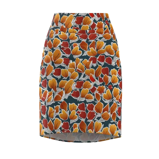 Ink-bloom Heatwave on a Pencil Skirt