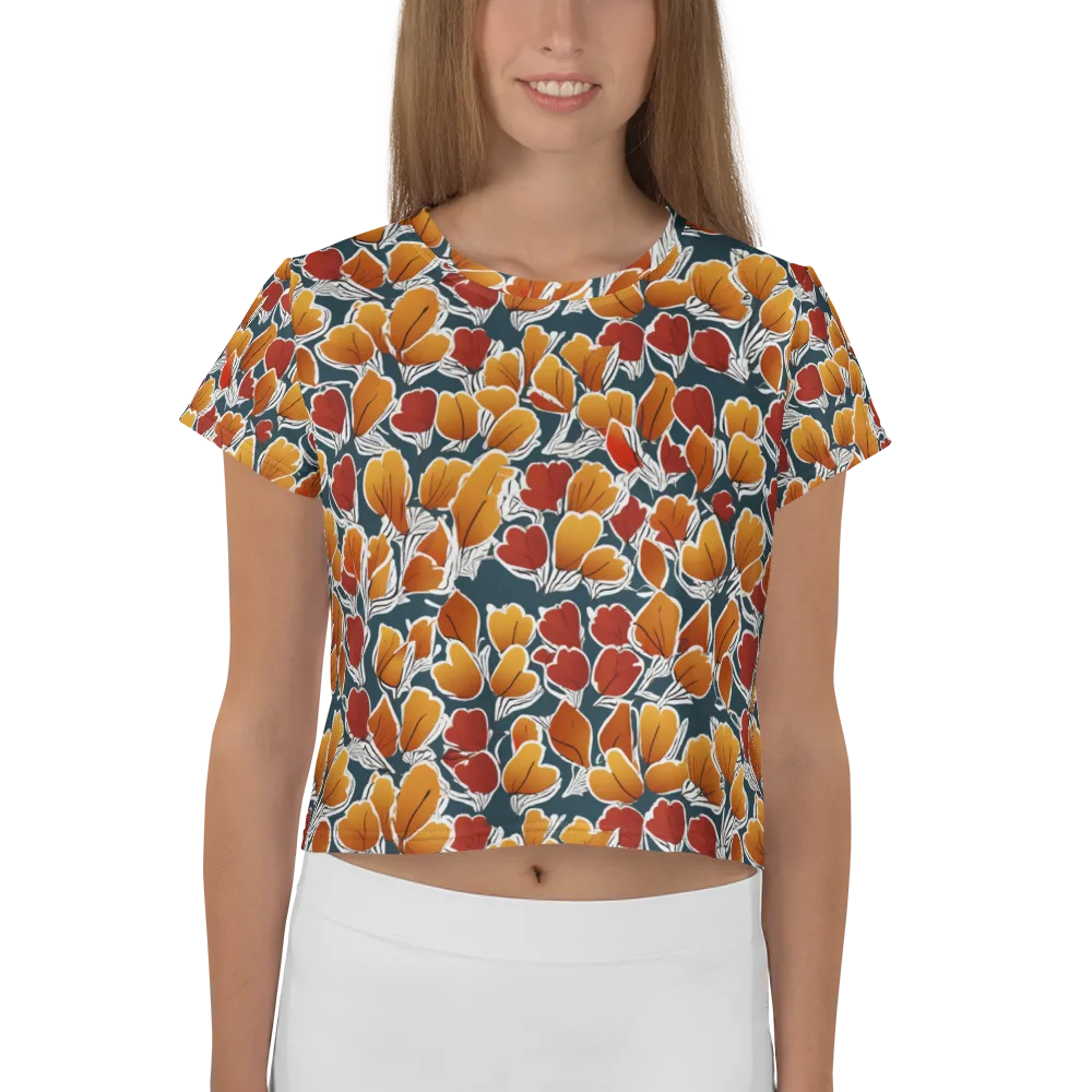 Ink-bloom Heatwave on Crop Tee — Front