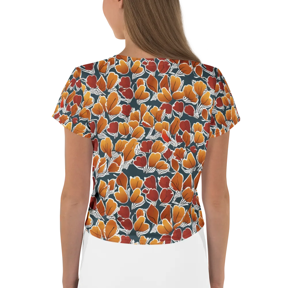 Ink-bloom Heatwave on Crop Tee — Back