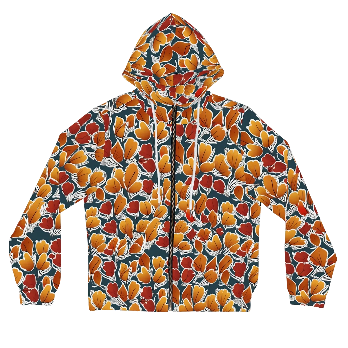Ink-bloom Heatwave on Women's Full-Zip Hoodie — Front