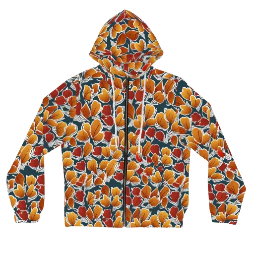Ink-bloom Heatwave on a Women's Full-Zip Hoodie