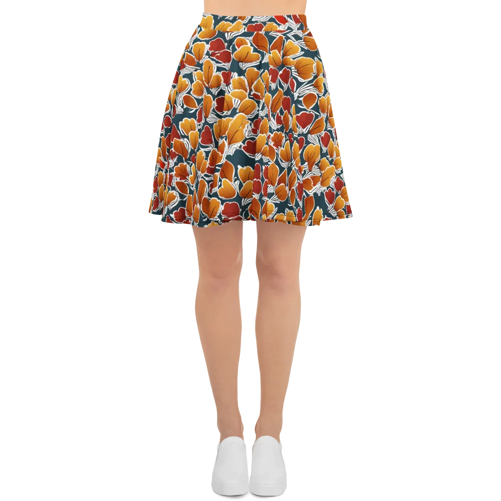 Ink-bloom Heatwave on Skater Skirt — Front
