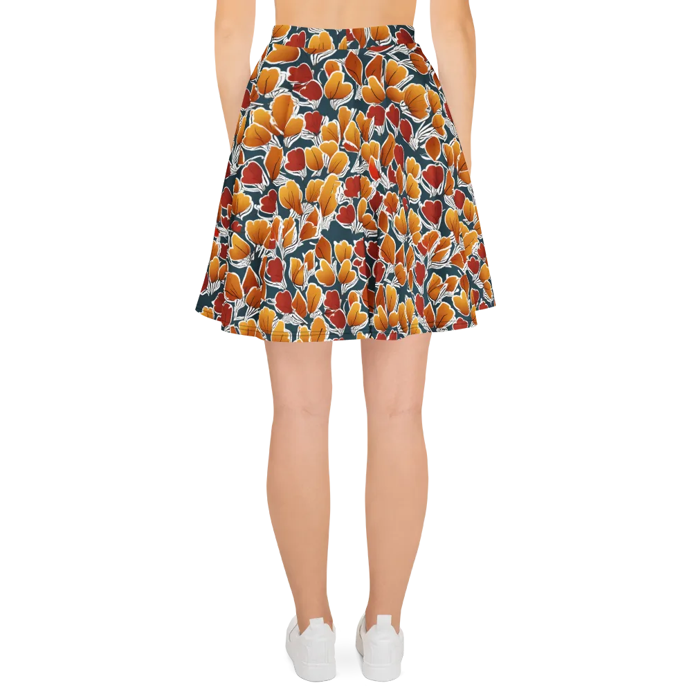 Ink-bloom Heatwave on Skater Skirt — Back