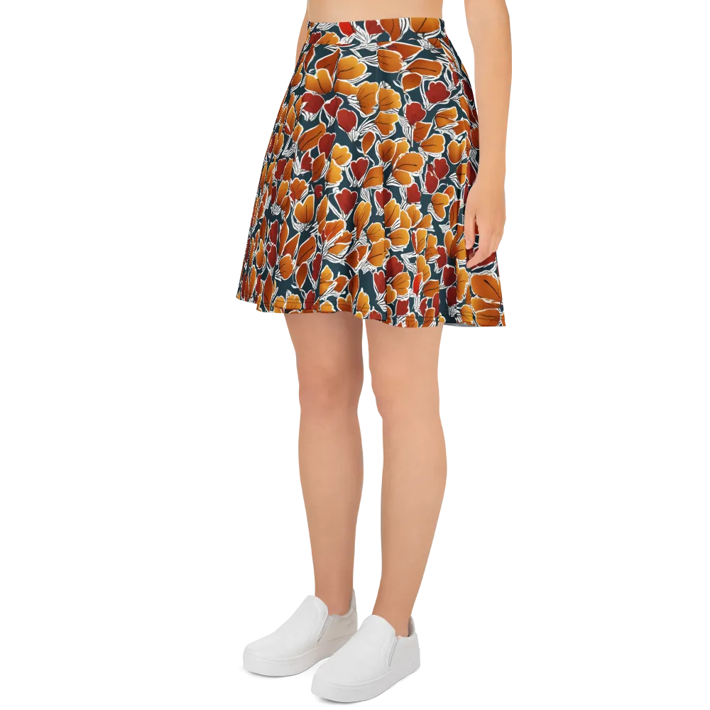 Ink-bloom Heatwave on Skater Skirt — Left