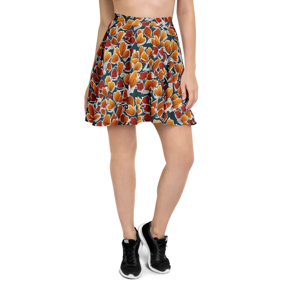 Ink-bloom Heatwave on Skater Skirt — Front