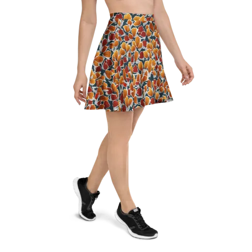 Ink-bloom Heatwave on a Skater Skirt
